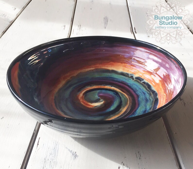 Large Ceramic Serving Bowl Unique Housewarming Gift Pottery Etsy
