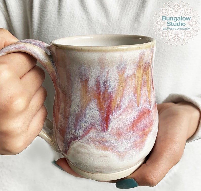 Ceramic Mug, Large pottery mug, Pottery mug in handmade, Ceramic drinking mug image 1