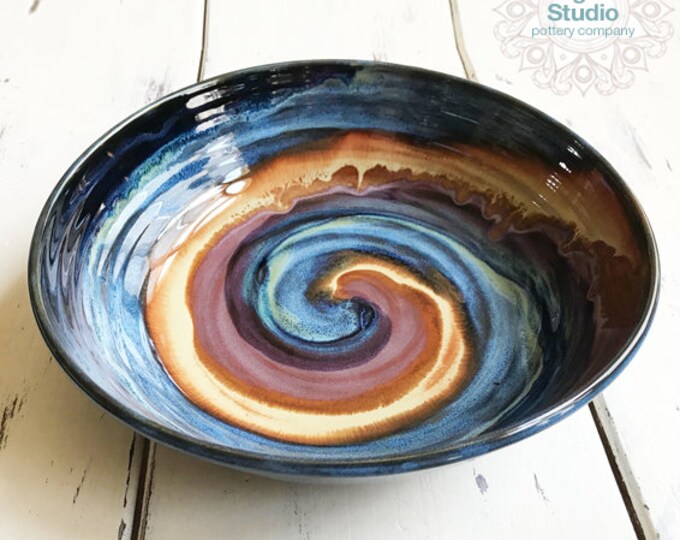 Large Ceramic Serving Bowl Unique Housewarming Gift Pottery Etsy