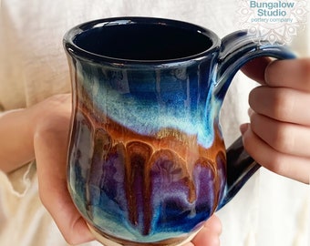 Ceramic Mug, Large pottery mug, Pottery mug in handmade, Ceramic drinking mug