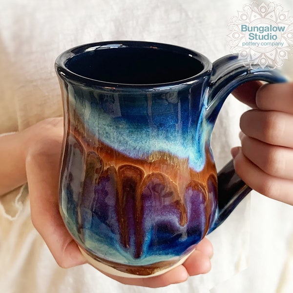 Ceramic Mug, Large pottery mug, Pottery mug in handmade, Ceramic drinking mug