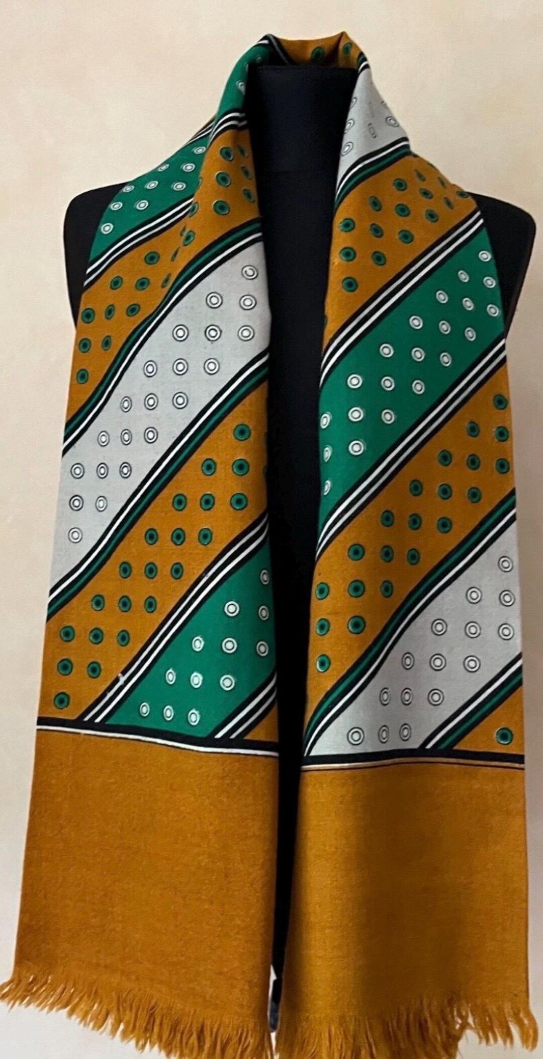 Vintage Wool Scarf, Opera Style, Geometric Pattern - Etsy