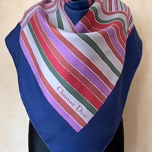 Blue christian dior scarf logo - Etsy 日本