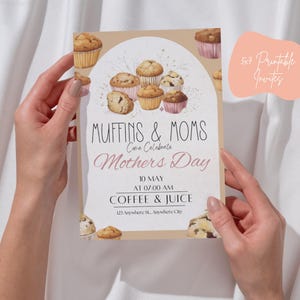 Invitación/plantilla de muffins con mamás