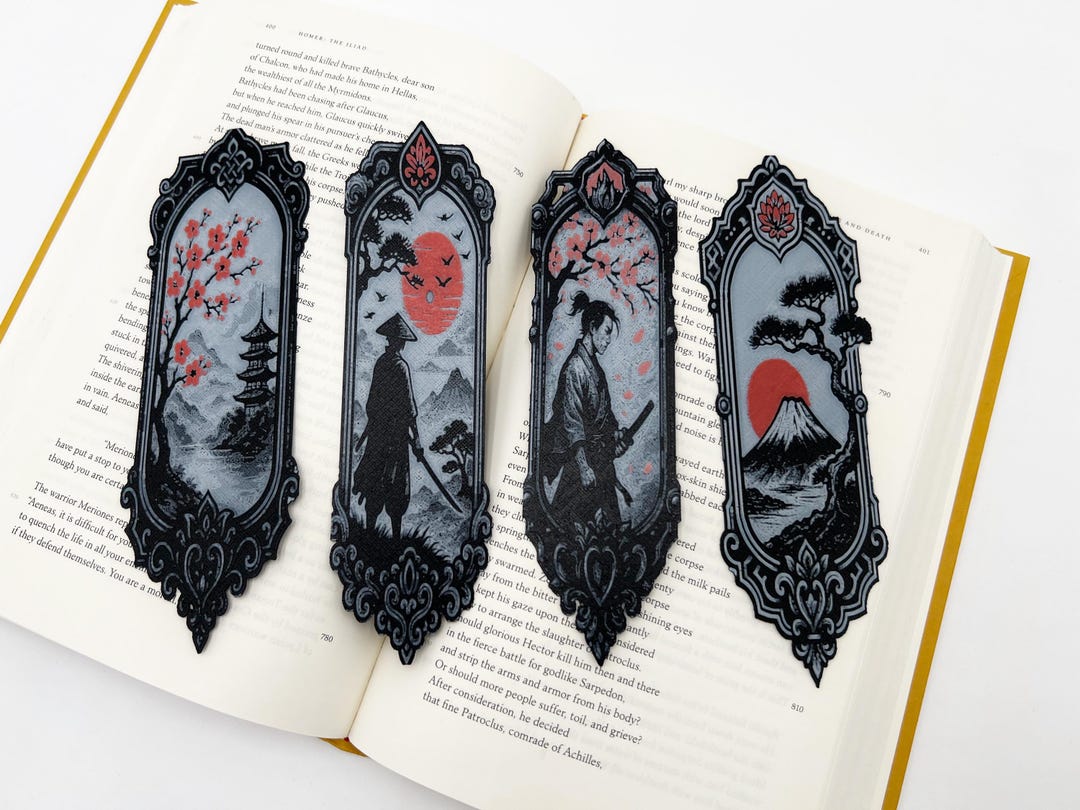 Framed Soul of Japan Bookmarks Set of 4, Perfect Gift for for Avid ...