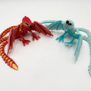 Phoenix, Fire and Ice, Articulated Fantasy Bird, Oriental Décor image 1