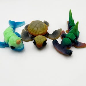 Ocean Buddies Set 1 Consisting of a Sea Turtle, a Narwhal, and a Hammerhead Shark