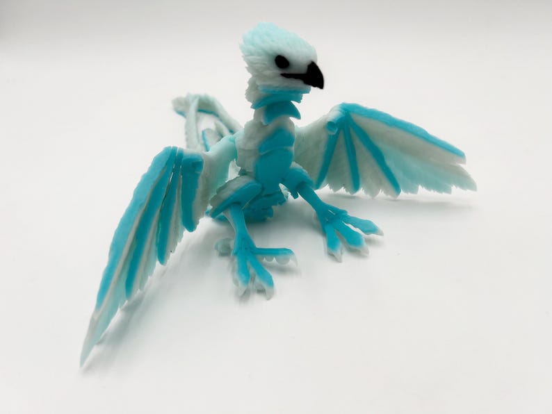 Phoenix, Fire and Ice, Articulated Fantasy Bird, Oriental Décor Ice Phoenix