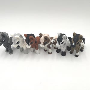 Little Horses Collection, Set of Six, Gift for Horse Lovers, Multiple Colors, Articulated Fidgets, Farm-Themed Décor, Collectible Figurines image 2
