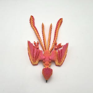 Mythical Bird Display Fantasy Art Collection Phoenix Sculpture Oriental Design Home Décor Piece Large Scale Statue Articulated Movement Features Red Gold Coloring Premium Construction Quality Artistic Details Beautiful Handcrafted Creation