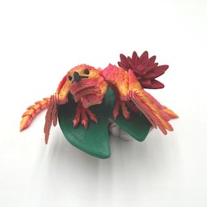 Fantasy Creature Display Phoenix Sculpture Oriental Art Collection Mythological Bird Statue Home Décor Piece Large Scale Design Articulated Features Red Gold Coloring Premium Construction Quality Beautiful Artistic Details Display Stand