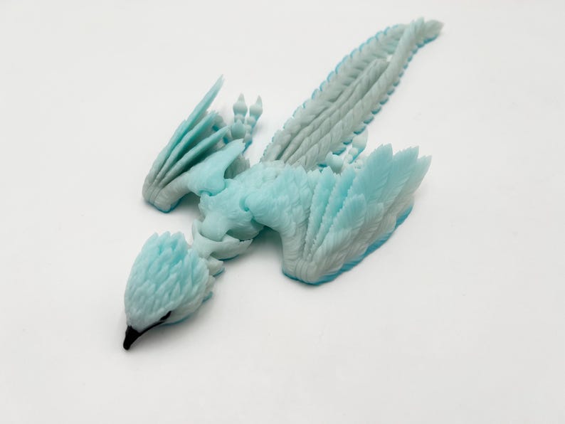 Phoenix, Fire and Ice, Articulated Fantasy Bird, Oriental Décor image 8
