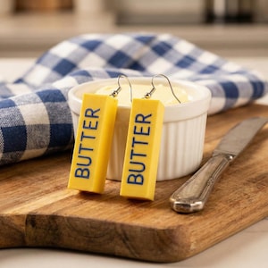 Stick of butter earrings 3d printed