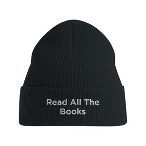 Read All The Books Beanie - Sustainable Organic Cotton Hat - Gift for Book Lovers