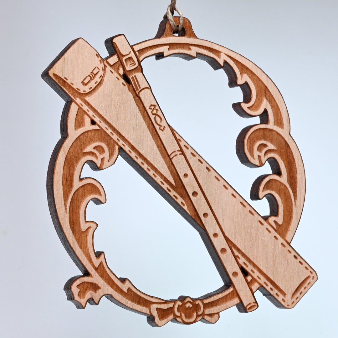 Tin Whistle Ornament Solid Cherry Wood Etsy