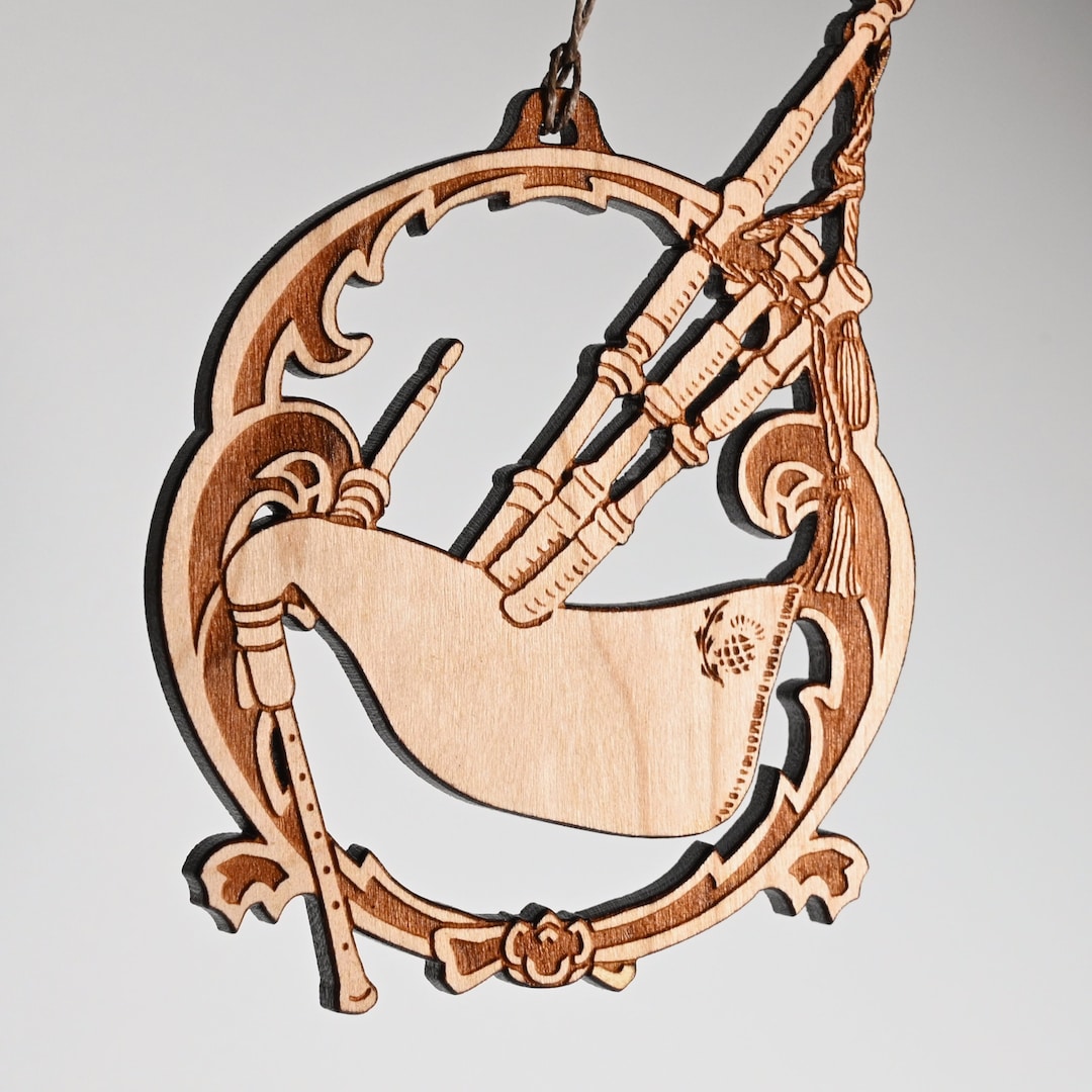 Bagpipes Ornament Solid Cherry Wood Etsy