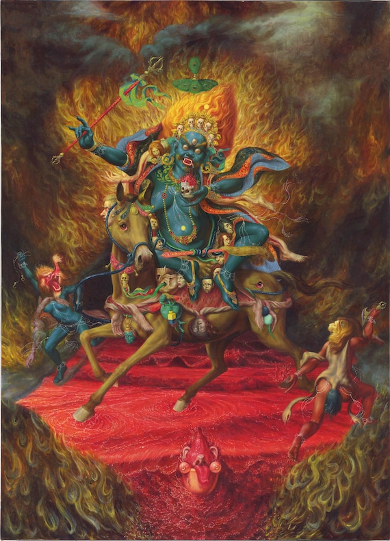 ヴィンテージ チベット仏教タンカ | マンダラ アート画像 | 124 枚の高