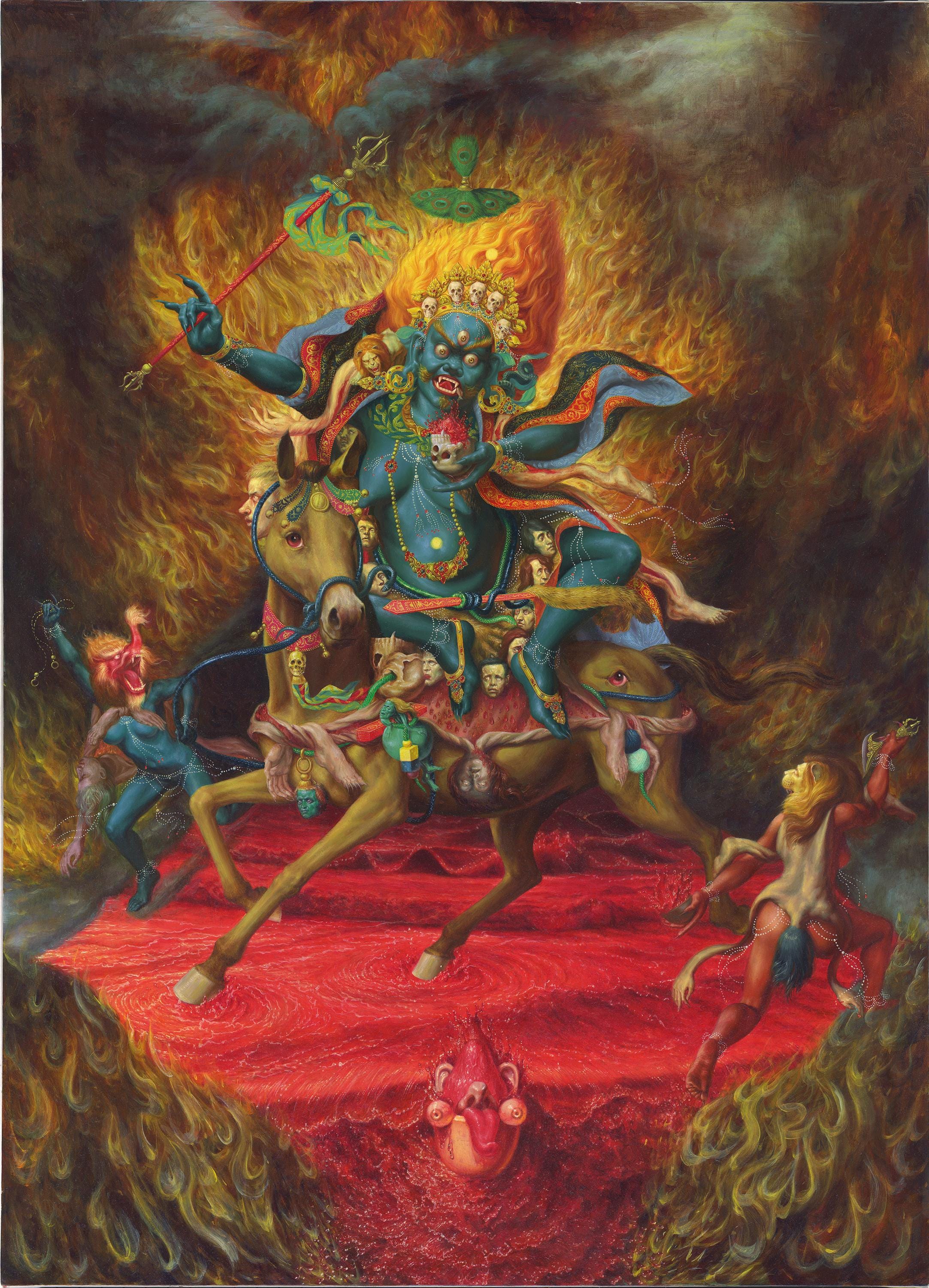 ヴィンテージ チベット仏教タンカ | マンダラ アート画像 | 124 枚の高