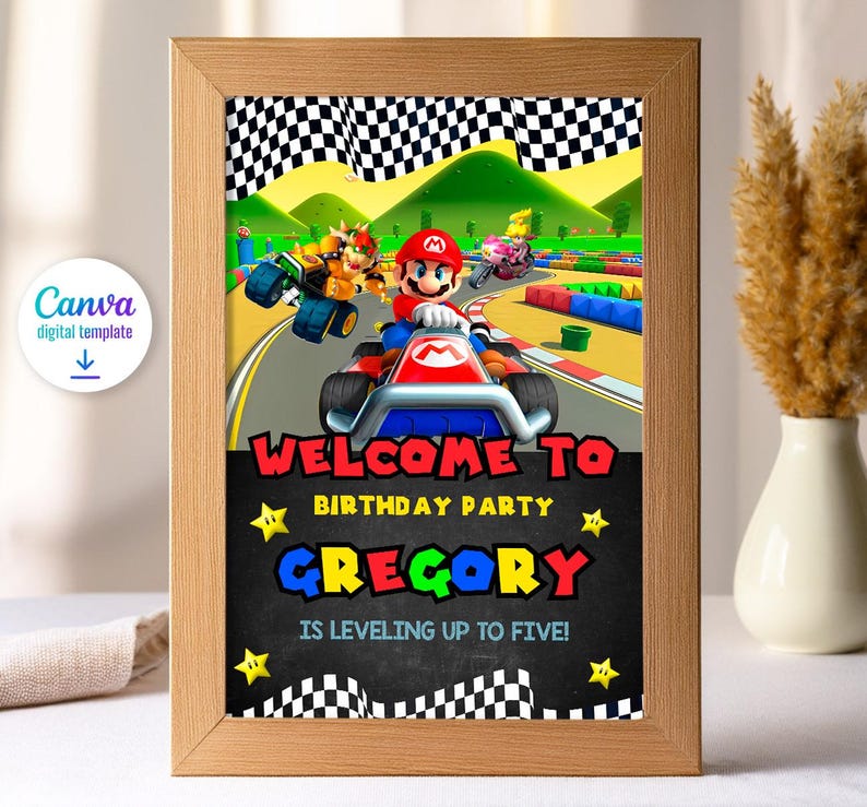 Birthday Welcome in Poster, Super Mario Bros Movie Welcome Sign ...