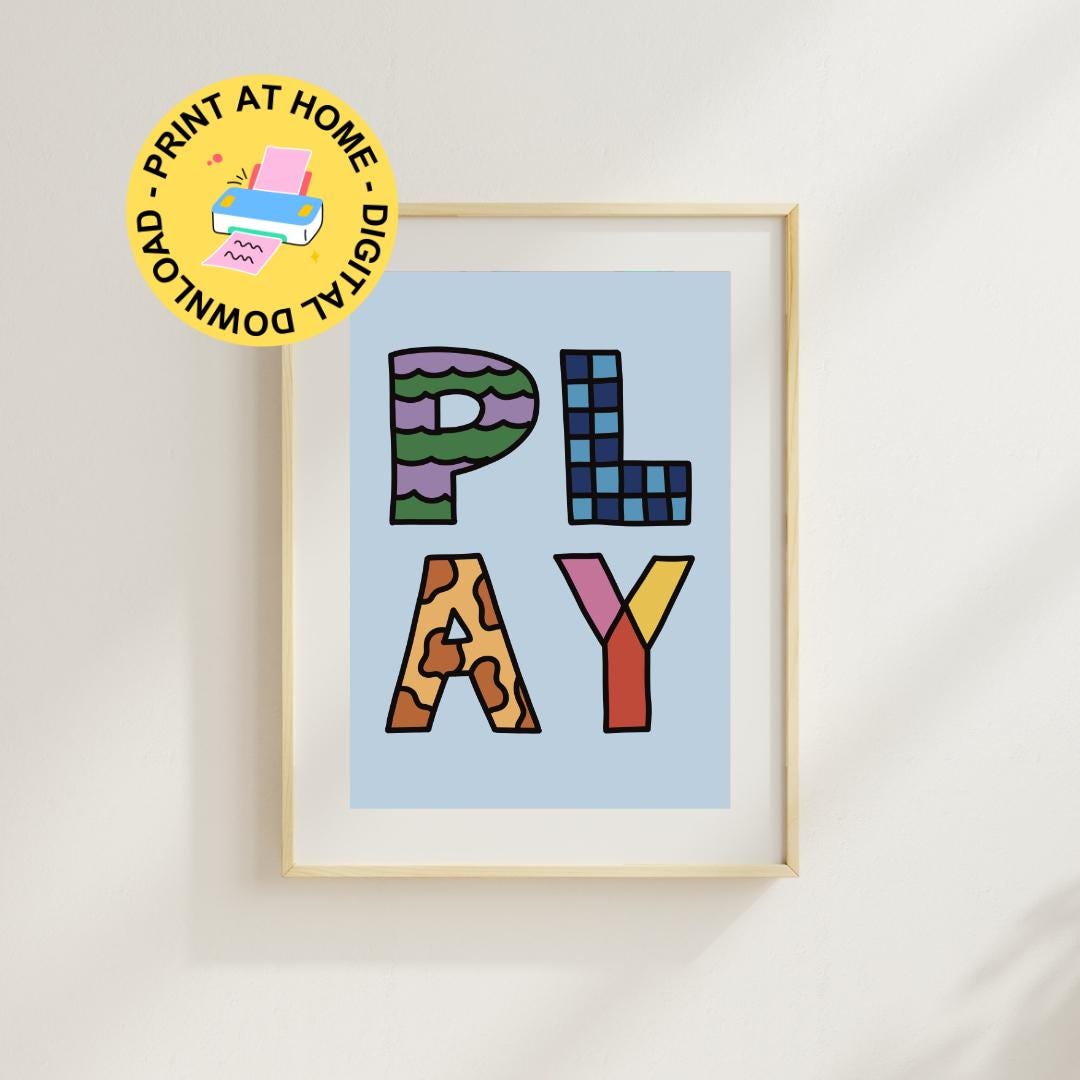 Colourful Nursery Art | Cute Kids Wall Art Digital Download | Printable ...