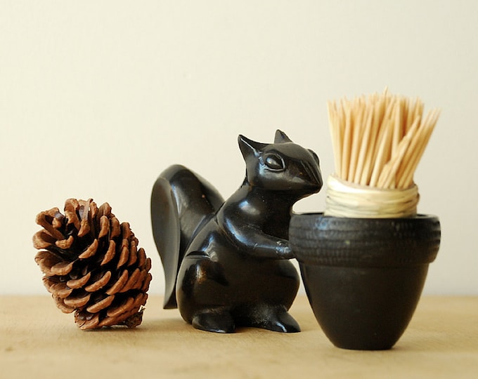 Autumn Squirrel Toothpick Holder With Basket Cast Iron Fall Decor Etsy
