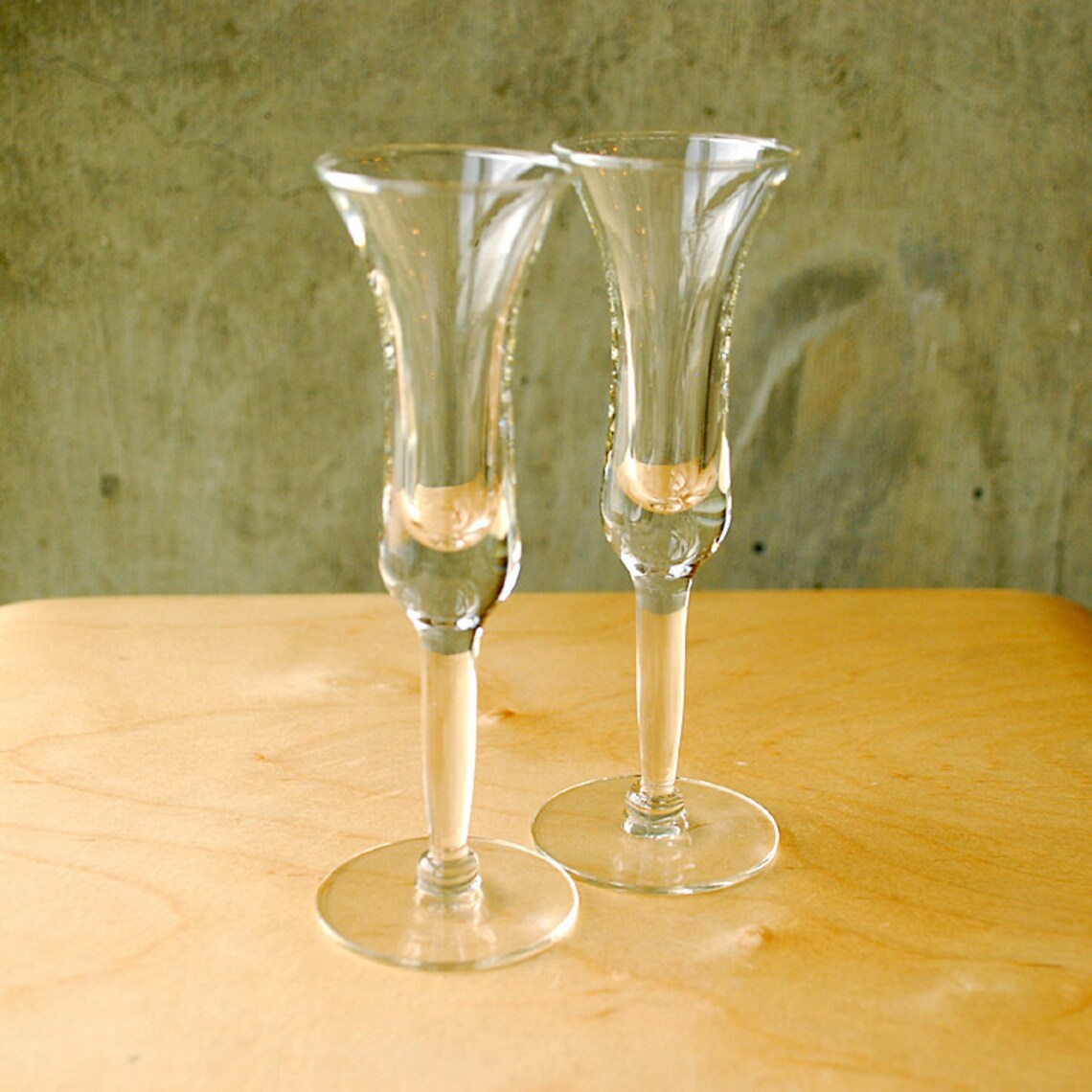 Vintage Tulip Cordial Glasses Set of 2 Fluted Etsy