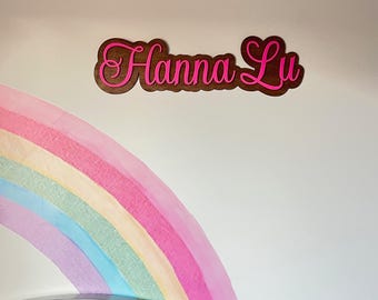 Letrero personalizado de madera y acrílico para pared de guardería