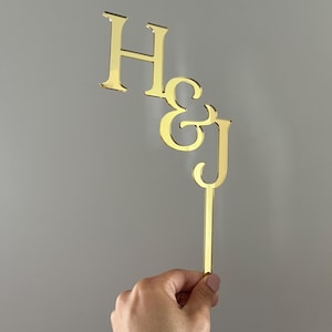 Custom Mirror Acrylic Cake Topper: Monogram Initial Party Decoration