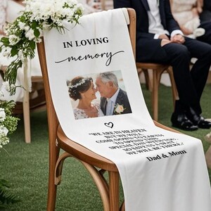 Reserved Wedding Memorial Chair Sign,Custom Memorial Wedding Sign,Personalized Fabric Sign,Memorial Chair Sign,Wedding Chair Reserved Banner
