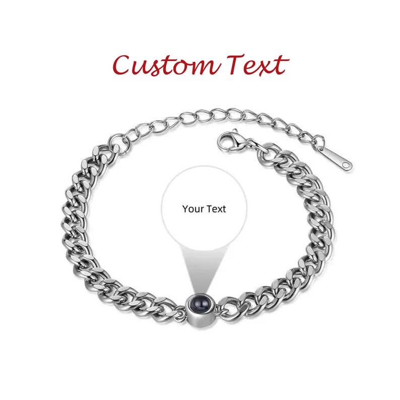 Personalized Photo Projection Bracelet, Photo Picture Inside Bracelet for Men,Memorial Gift, Friendship Gift, Valentine's Day Gifts for Him image 10