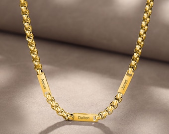 Collana personalizzata per papà con il nome del bambino, collana in oro da uomo personalizzata, gioielli per papà, regalo personalizzato per papà, regalo per la festa del papà