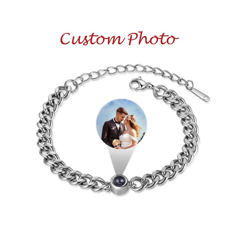 Personalized Photo Projection Bracelet, Photo Picture Inside Bracelet for Men,Memorial Gift, Friendship Gift, Valentine's Day Gifts for Him image 11