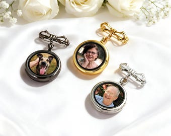Regalo de boda para el novio: Pin de solapa para boda, Pin de solapa con foto personalizada, Amuleto para boutonniere con foto, Pin de solapa personalizado, Pin conmemorativo para el novio.