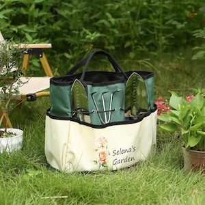 Personalized Garden Tote and Tools, Garden Tote Bag, Garden Bag, Gardening Gifts, Gift for Gardener, Mom Grandma Gifts, Mothers Day Gifts