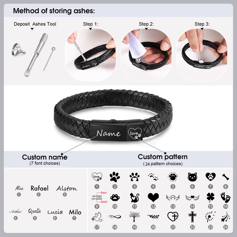Personalized Urn Bracelet Dog Pet Memorial Bracelet Pet Loss Gifts Pets ...