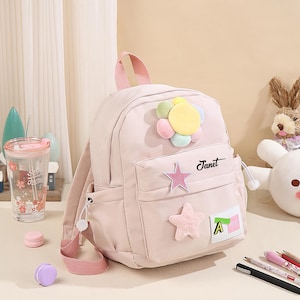 Custom Name School Bag, Children&#39;s Backpack With Name,Toddler School Bag,back to School Gifts,Gift for Girls Boys,Custom Name Nylon Backpack