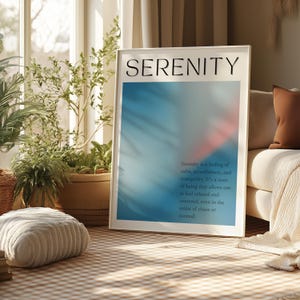 Gelassenheit Wand Kunst Druck l Psychische Gesundheit Zitat Druck l Minimalistisches Poster l Ruhiges ästhetisches Dekor l Friedlicher Pastellfarbverlauf l Herunterladbar