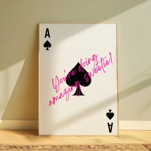 Ace of Spades Printable Poster l Dorm Room Decor l Trendy Playing Cart Art l Daily Affirmation Print