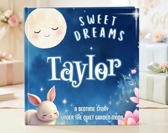 Personalized Baby Book Custom Bedtime Story Toddler Name Gift Newborn Keepsake Nursery Reading Infant Sleep Narrative Garden Theme