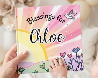 Personalized Baby Blessings Book – Baptism Gift – Christening Gift – Naming Day Keepsake – Dedication Day Gift