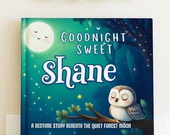 Personalized Baby Bedtime Story Book with Name, Custom Keepsake Children’s Story, Newborn Gift or Baby Shower Present - Quiet Forest Moon