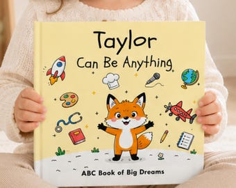 Personalized Baby ABC Story Book, I Can be Anything Kids Alphabet Keepsake Gift, First Birthday Present for Toddler -Bonus ABC Coloring Book