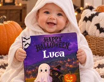 Personalized Baby Halloween Book | Matching Trick or Treat Bag | Custom Story Book with Name | 1st Halloween Gift | Baby First Halloween