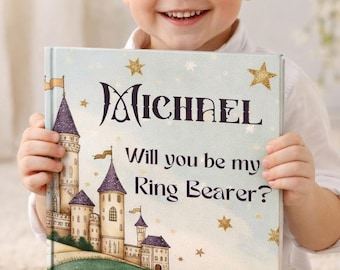 Will You Be My Ring Bearer | Personalized Proposal Book for Boys, Custom Name Wedding Keepsake | Boy Wedding Gift from Bride and Groom