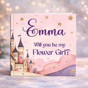 Flower Girl Book , Personalized Flower Girl Gift, Custom Name Story Book, Bridesmaid Proposal image 1