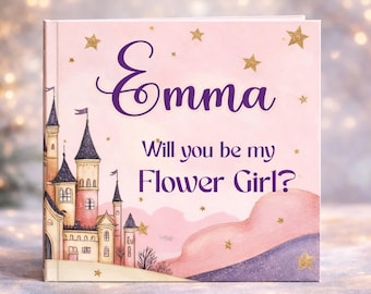 Flower Girl Book , Personalized Flower Girl Gift, Custom Name Story Book, Bridesmaid Proposal