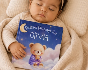 Personalized Bedtime Baby Blessings Book, Custom Toddler Christian Story,  Baby Shower Gift, Baptism , Naming Day Dedication Keepsake