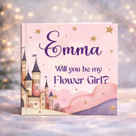 Flower Girl Book , Personalized Flower Girl Gift, Custom Name Story Book, Bridesmaid Proposal