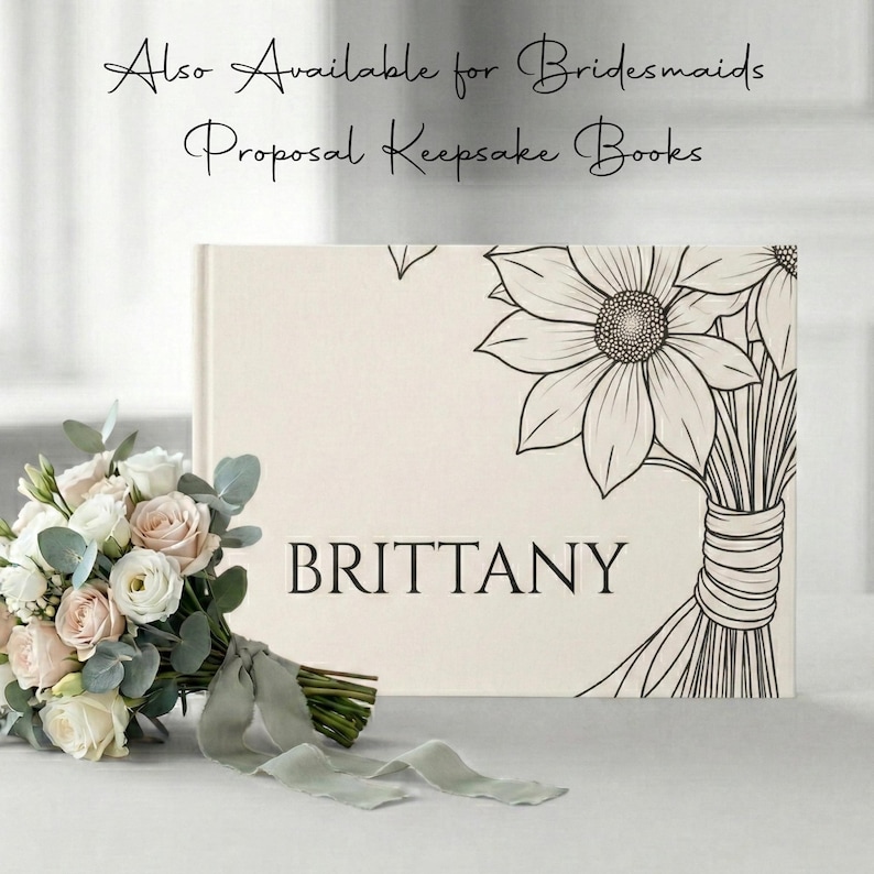 Flower Girl Book , Personalized Flower Girl Gift, Custom Name Story Book, Bridesmaid Proposal image 10