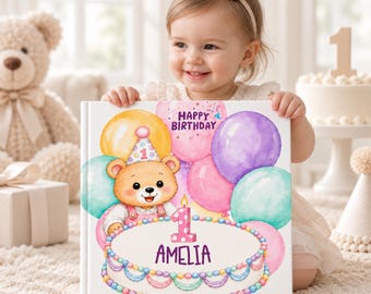 First Birthday Gift for 1 Year Old Girl or Boy | Personalized Birthday Book  | Unique Baby Keepsake | Custom 1st Birthday Story Book